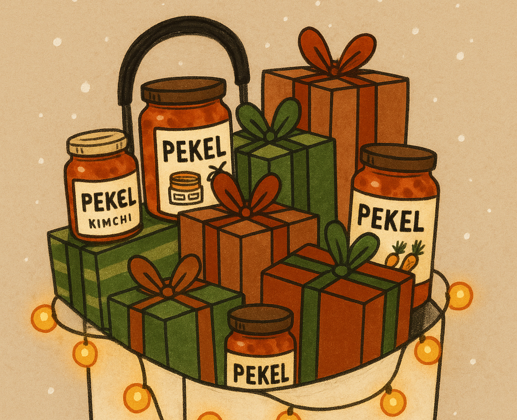 Trolly met cadeautjes en Pekel-potjes